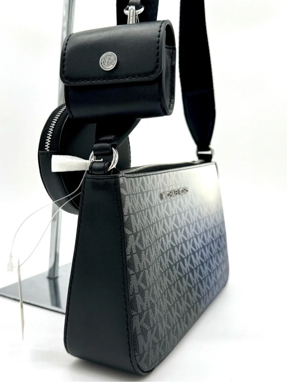 Michael Kors Jet Set Logo Crossbody Bag w Case for Apple AirPods Pro Black Multi